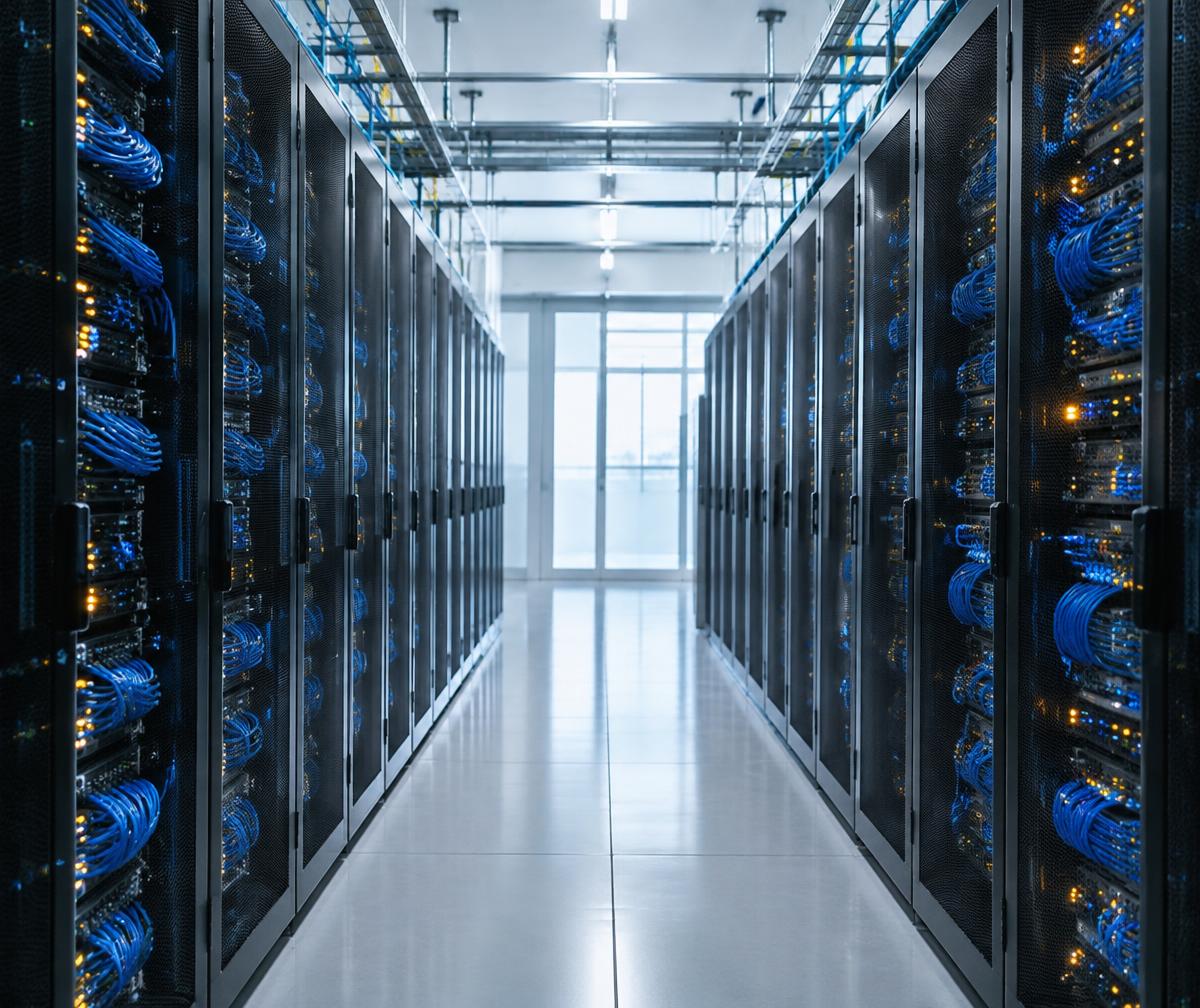 Server racks in a modern data center